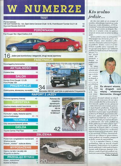 Auto International numer 5/1994 spis treści
